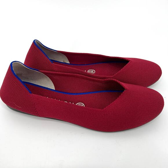 Rothy's Red Flats Euro Size 39, U.S. Size 8.5 Round Toe - Picture 3 of 7